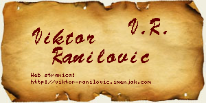 Viktor Ranilović vizit kartica